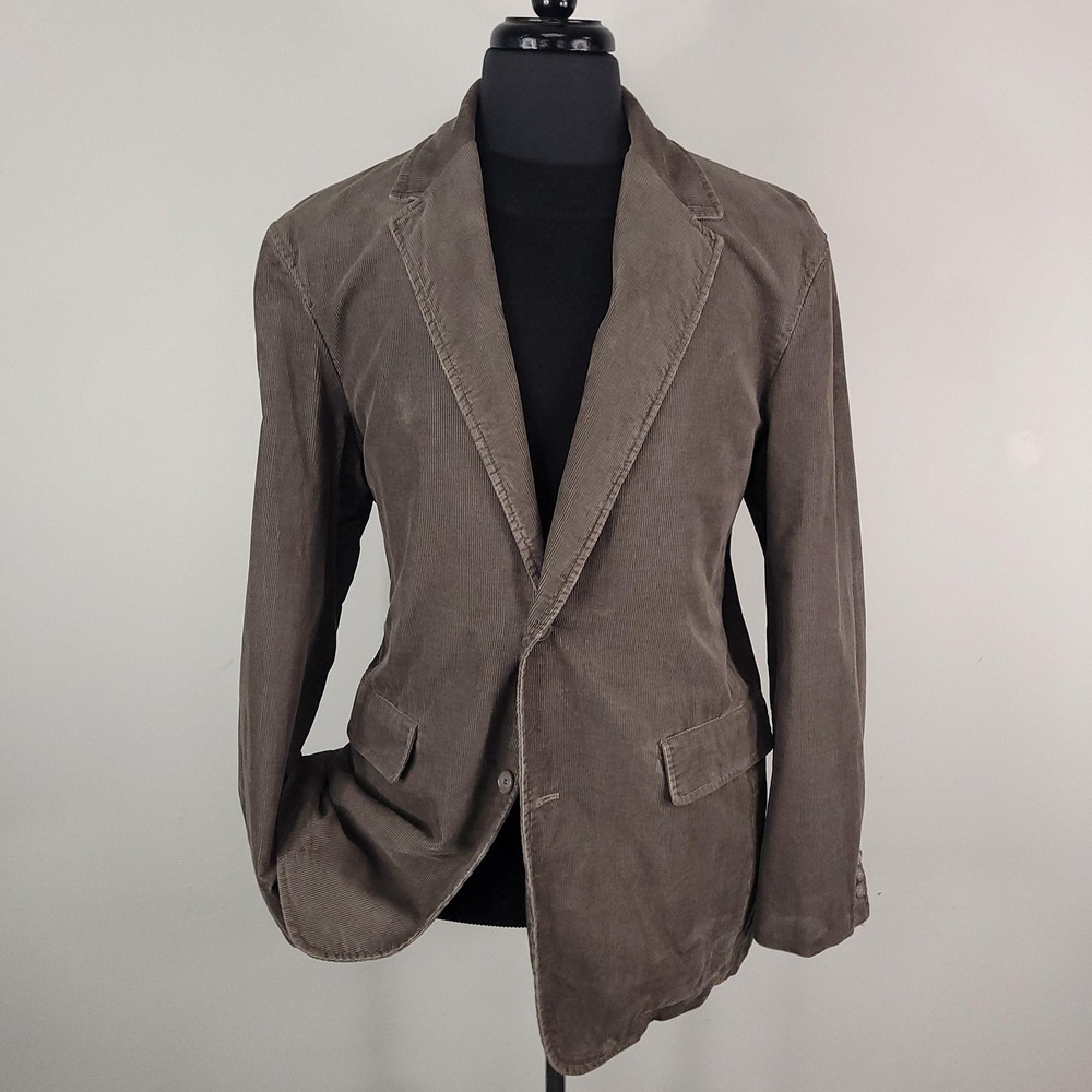 Vintage J Crew Blazer Mens Large Brown Corduroy Jacket Sport Coat Ivy Style